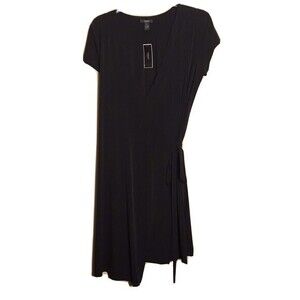 Vintage  Alfani Woman's Black Wrap Dress‎ NWT Size 1X